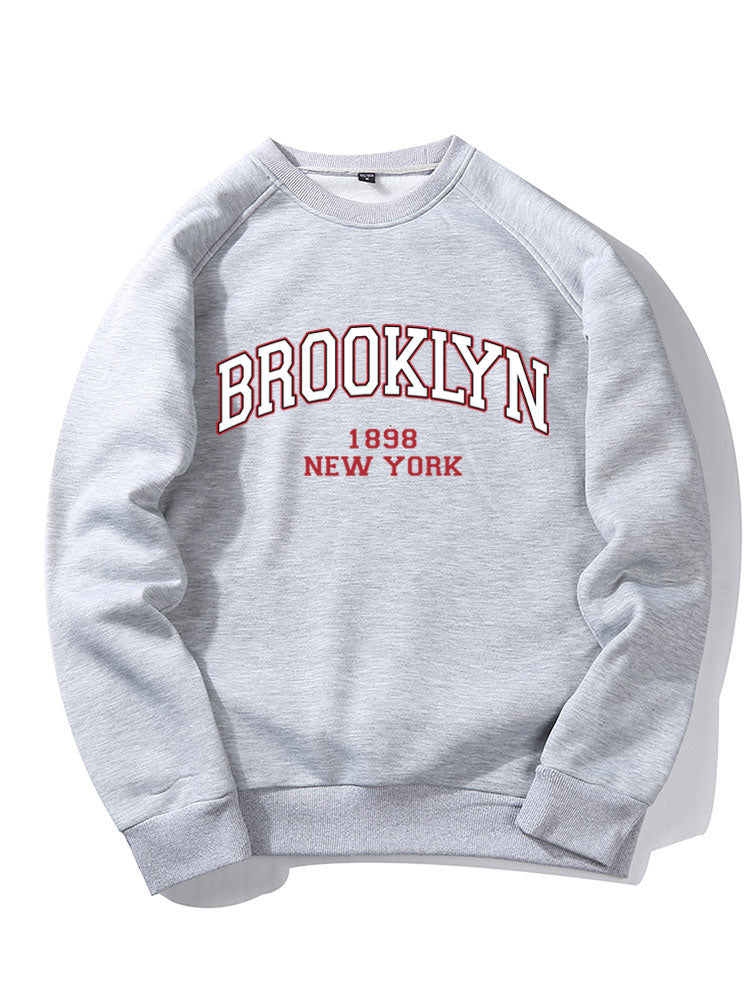 Brooklyn Letter  Print Raglan Sleeve Sweatshirt