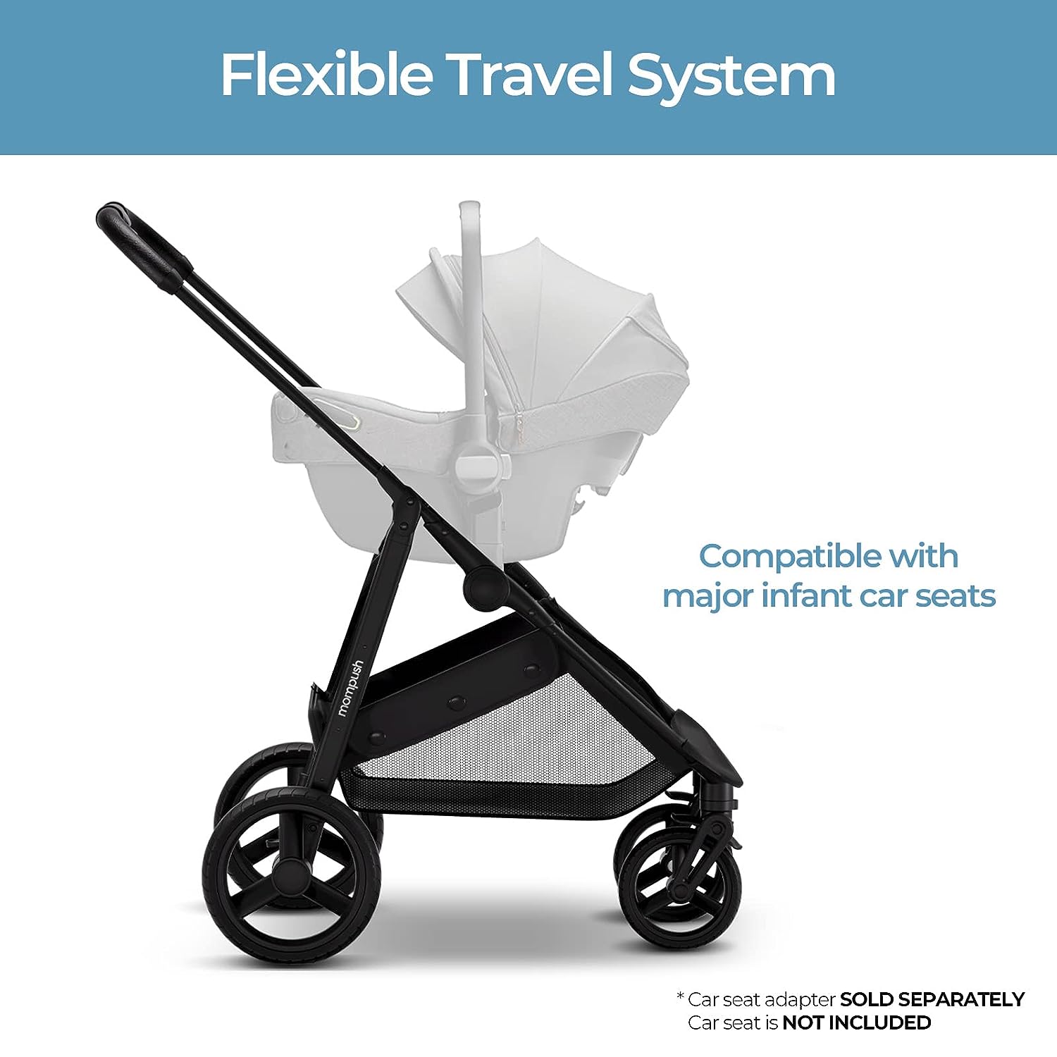 Mompush Wiz 2-in-1 Convertible Baby Scooter with Bassinet Mode - Foldable Infant Scooter to Explore More as Family - Toddler Scooter with Reversible Scooter Seat