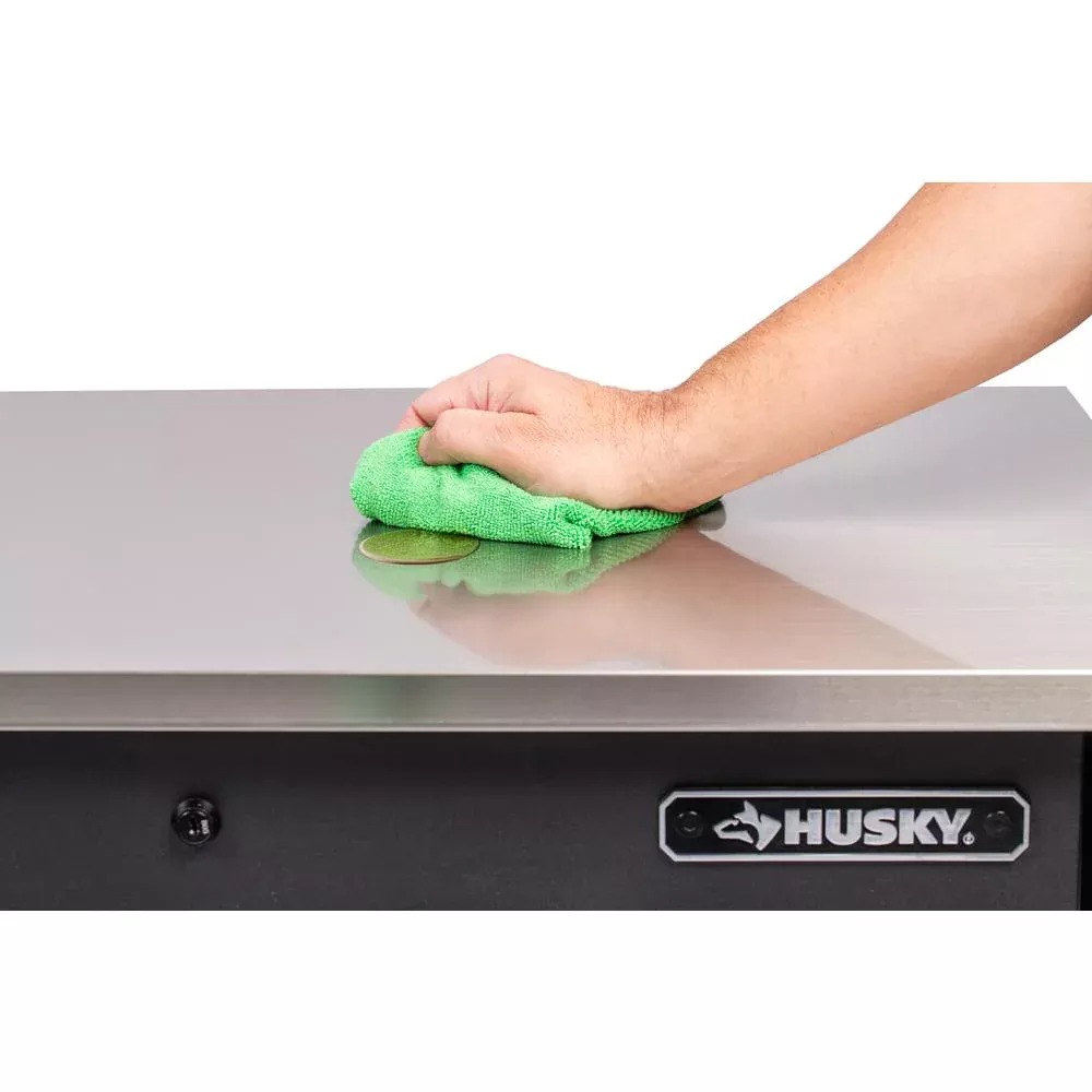 HEAVY-DUTY 72 IN. W 15-DRAWER, DEEP TOOL CHEST MOBILE WORKBENCH IN MATTE BLACK WITH STAINLESS STEEL TOP AND DUAL LOCKS