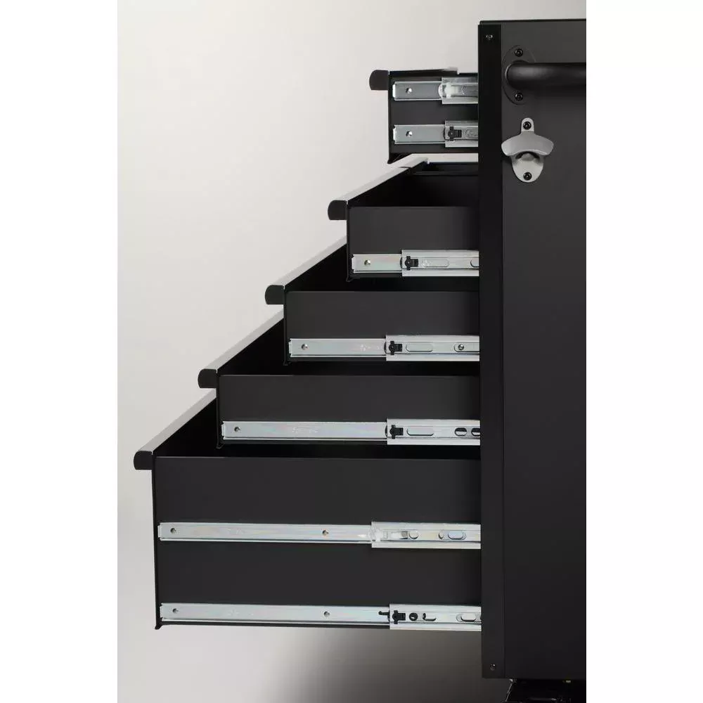 INDUSTRIAL 52 IN. W X 21.5 IN. D 9-DRAWER MATTE BLACK TOOL CHEST ROLLING CABINET