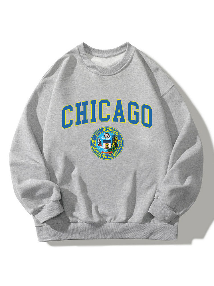 Chicagp Print Relaxed Sweatshirt