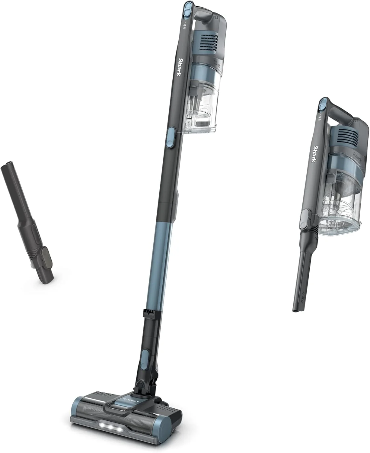 Shark PowerPro Reveal Plus Cordless Vacuum, FloorDetect & Dirt-Reveal Technology, HEPA Filter, Carpet & Hard Floor, Rechargeable, Charcoal, IZ376H