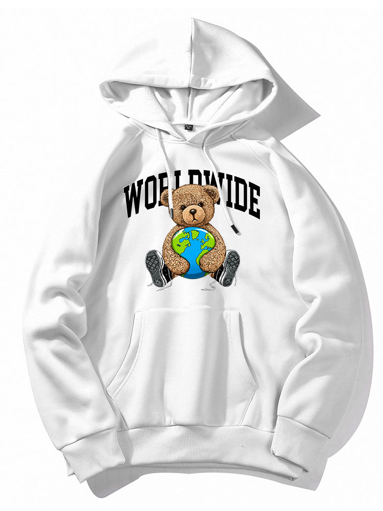 Worldwide Bear Print Hoodie