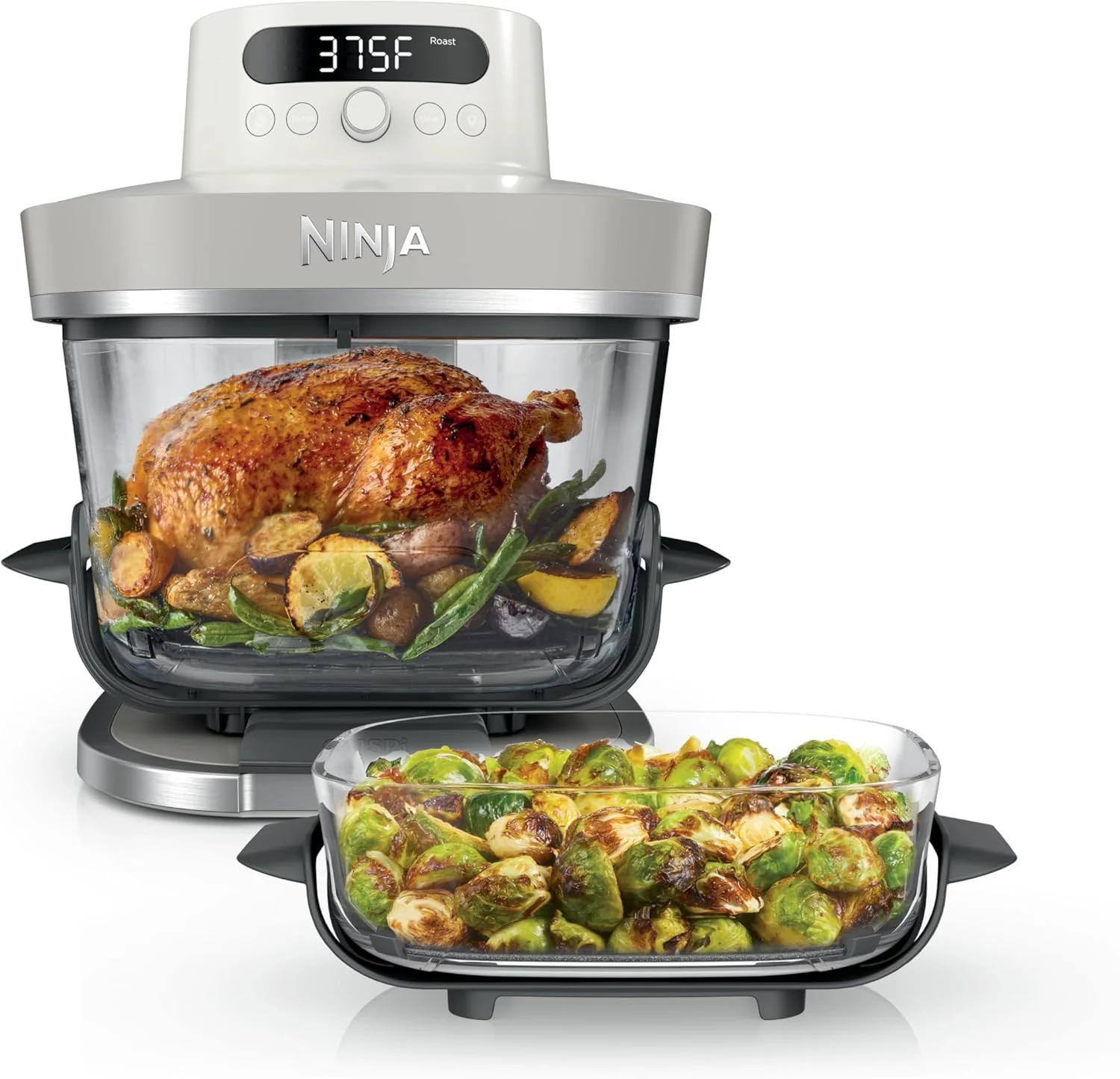 Ninja Crispi Pro 6-in-1 Glass Air Fryer | 6qt & 2.5qt Glass Containers with Storage Lids