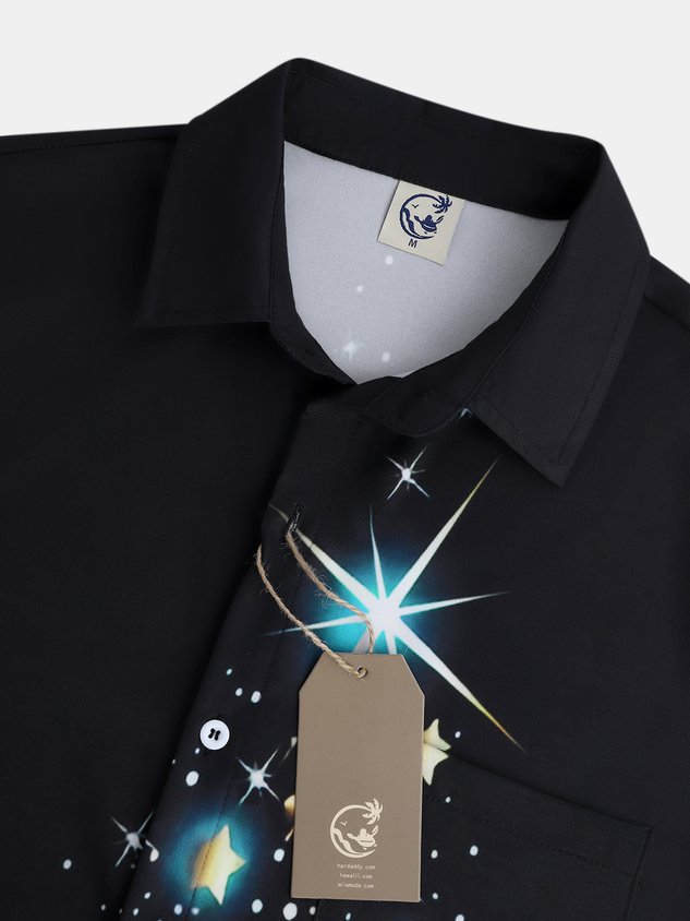 Christmas Tree Chest Pocket Short Sleeve Shirt